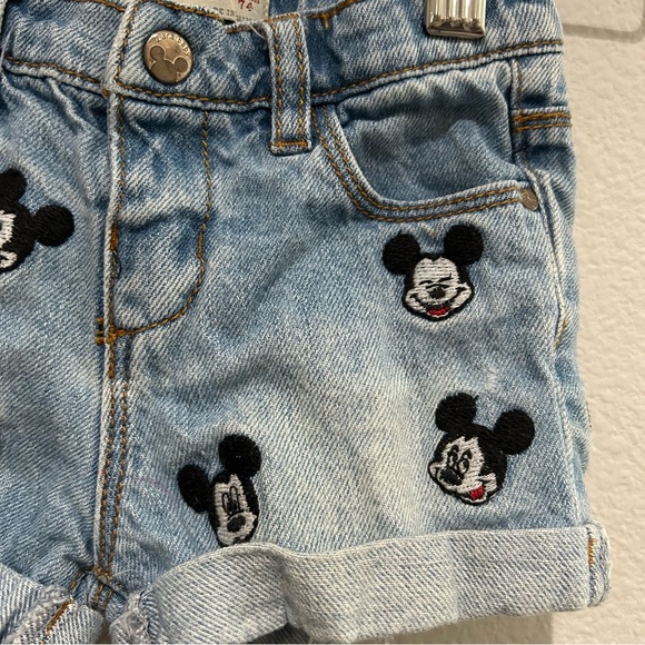 Zara baby girl Disney Mickey Mouse Light Blue Denim Shorts HARD TO FIND - Picture 3 of 10